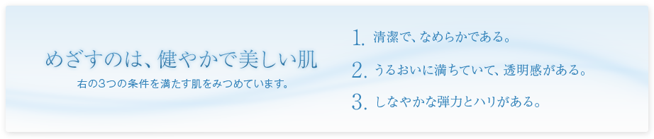 めざすのは、健やかで美しい肌