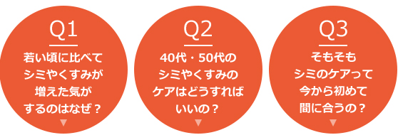 シミのケア どうすればいいの 40代 50代のための 今からでも間に合う シミのケア Kose 輝き続けるあなたのために コーセーの美容情報サイト