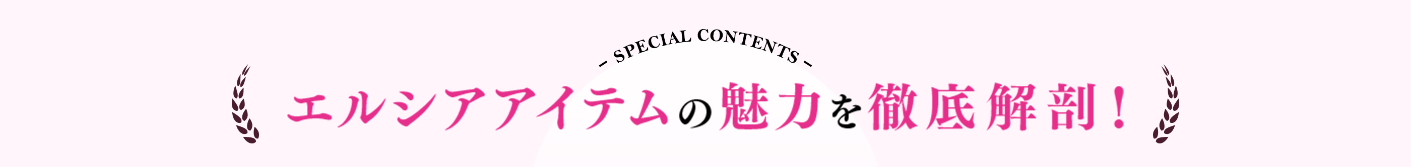 SPECIAL CONTENTS エルシアアイテムの魅力を徹底解剖！