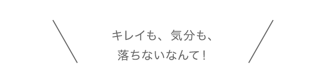 キレイも、気分も、落ちないなんて！