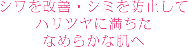 シワを改善して、ハリツヤに満ちたなめらかな肌へ