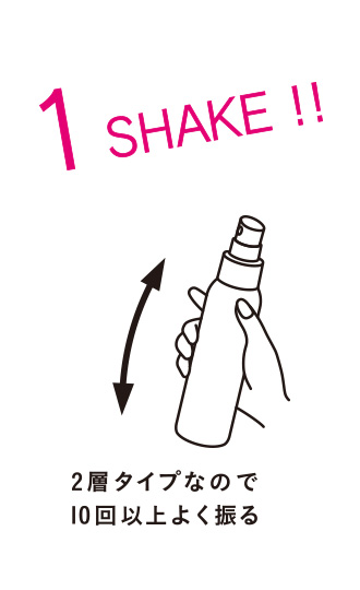 1 SHAKE!! 2層タイプなので10回以上よく降る