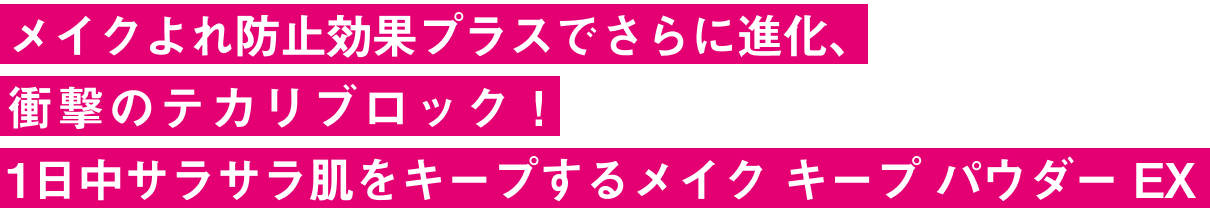 ベースメイクの仕上げにサッとひと塗り。 化粧くずれを防いで、テカリ知らずのサラサラ肌をキープ！ 美しい仕上がりが長時間持続するメイクキープパウダー。