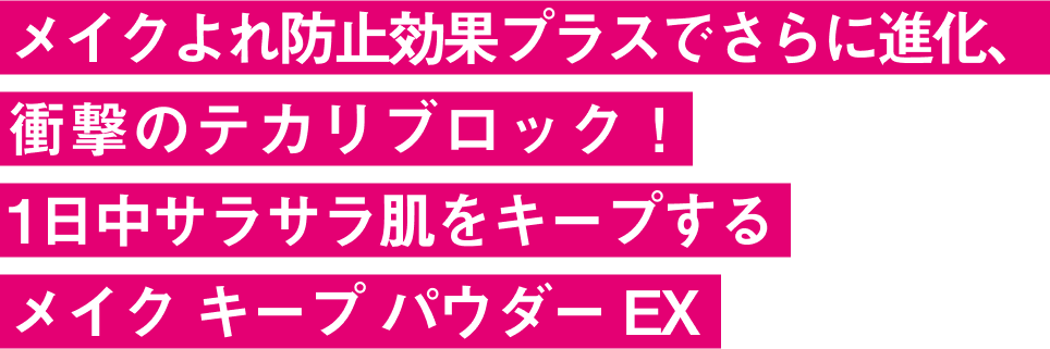 ベースメイクの仕上げにサッとひと塗り。 化粧くずれを防いで、テカリ知らずのサラサラ肌をキープ！ 美しい仕上がりが長時間持続するメイクキープパウダー。