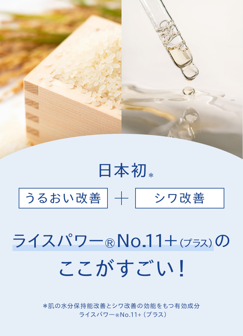 日本初 うるおい改善 しわ改善 新規有効成分 ライスパワー®No.11+（プラス）のここがすごい！