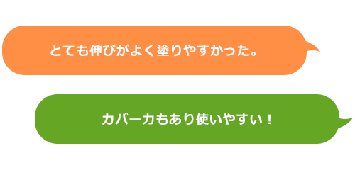 とても伸びがよく塗りやすかった。　カバー力もあり使いやすい！