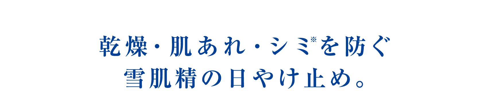 乾燥・肌あれ・シミ※を防ぐ雪肌精の日やけ止め。