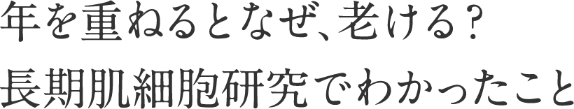 年を重ねるとなぜ、老ける？長期肌細胞研究でわかったこと