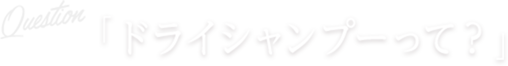 Question ドライシャンプーって?