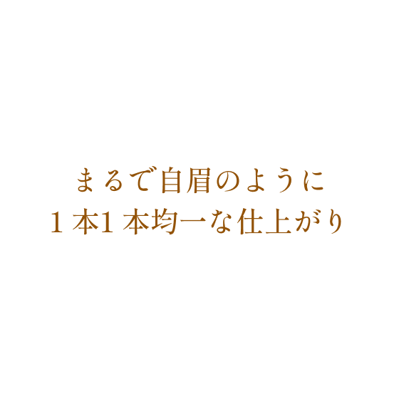 まるで自眉のように 1本1本均一な仕上がり